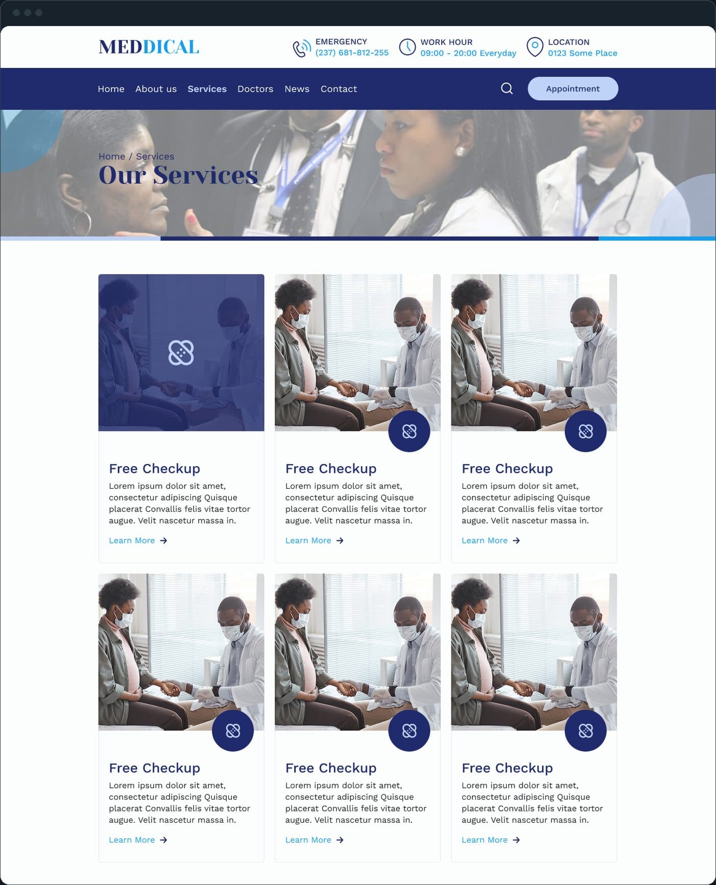 Doctors' clinic website: Where do the services live?