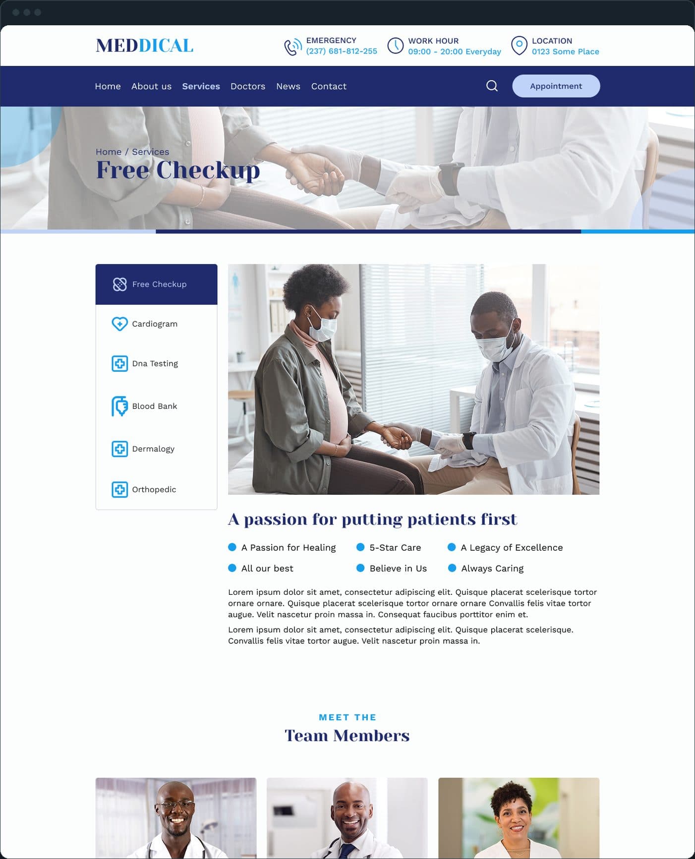 Doctors' clinic website: Where do the services live?