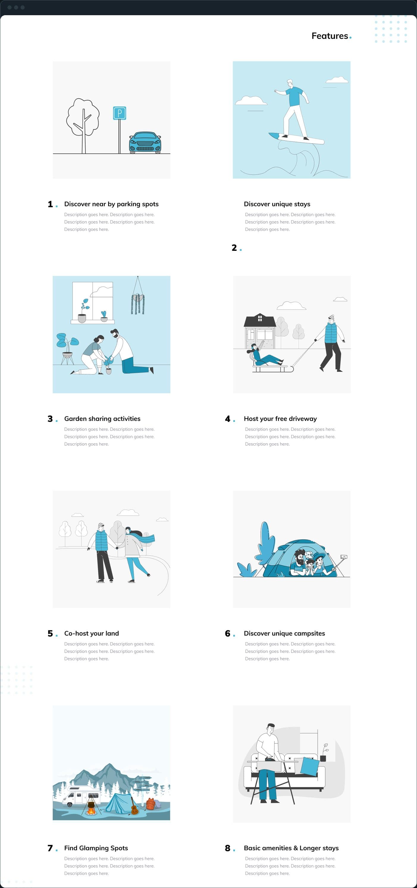 Parknb: What are the eight features?