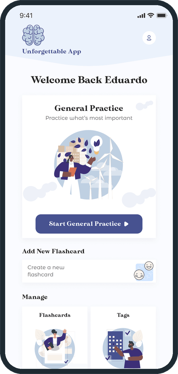 Unforgettable App: What comes before Home, and what is on it?