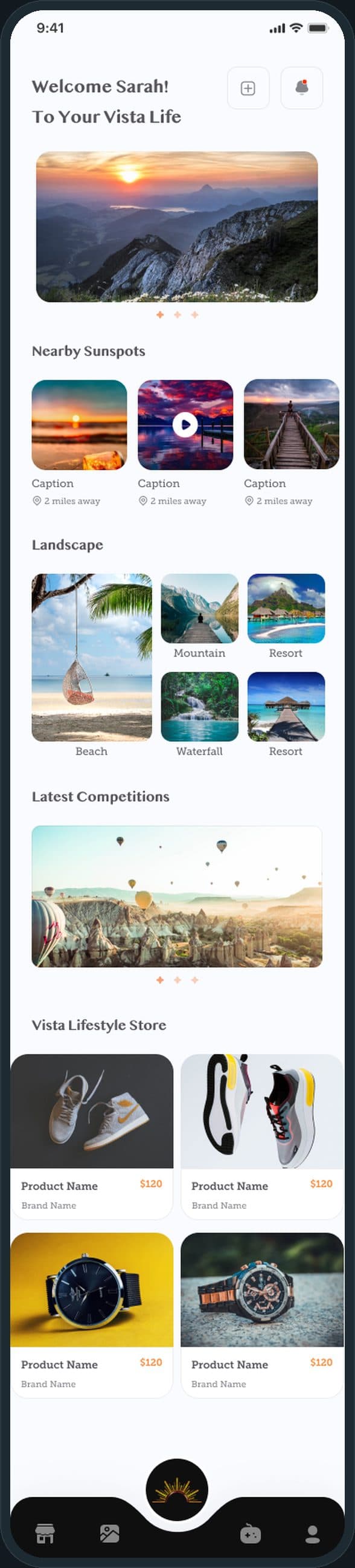 Vista: What is on the home screen?