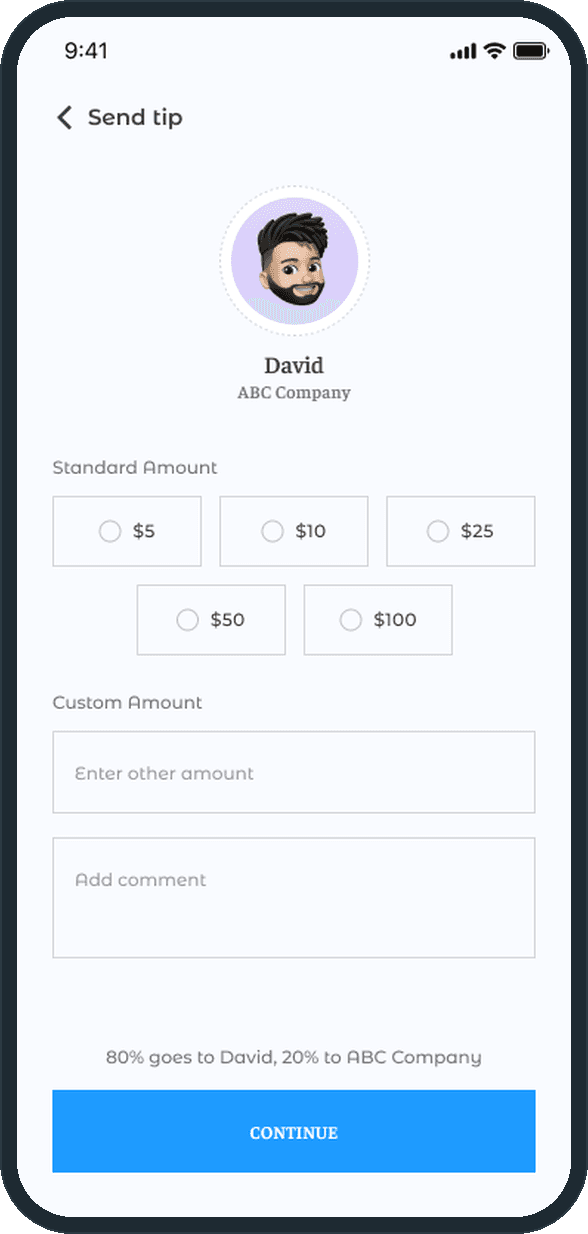 Grati: How does a customer send a tip?