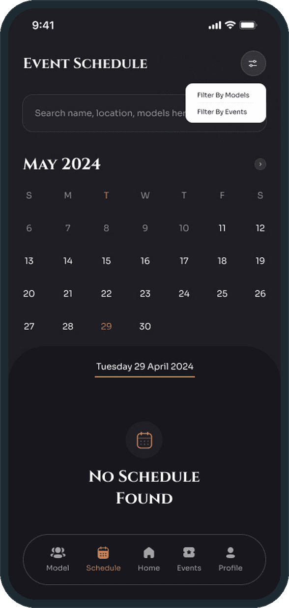 Modeling agency admin: How does the agency see what is booked on a day?