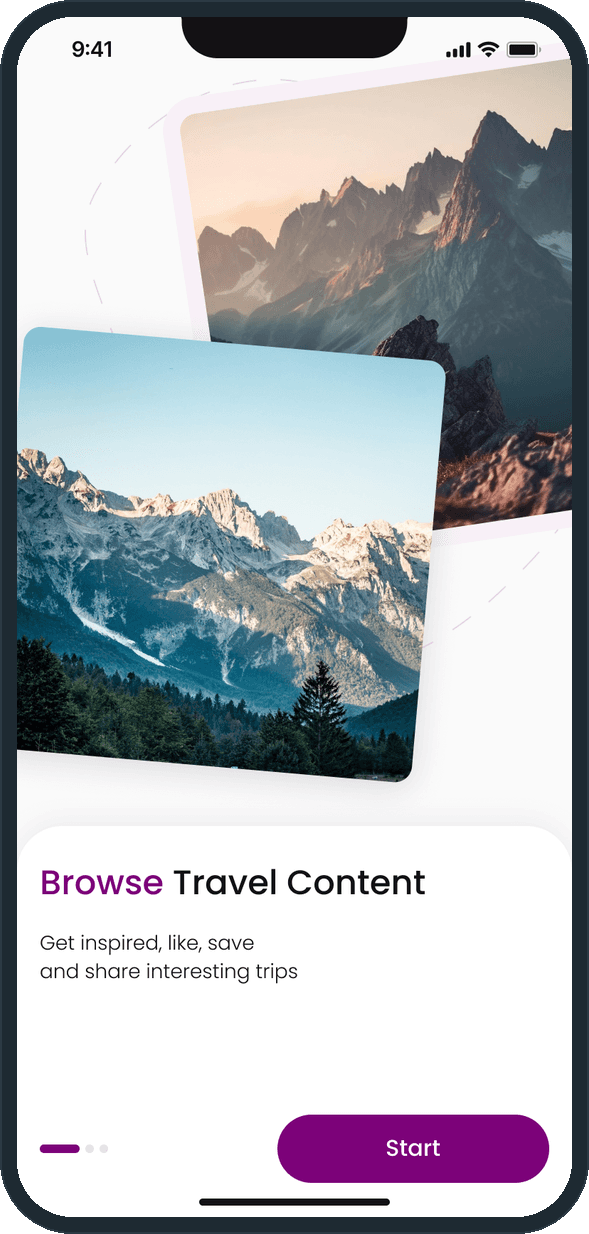Pax: What does the app promise a traveler on first open?