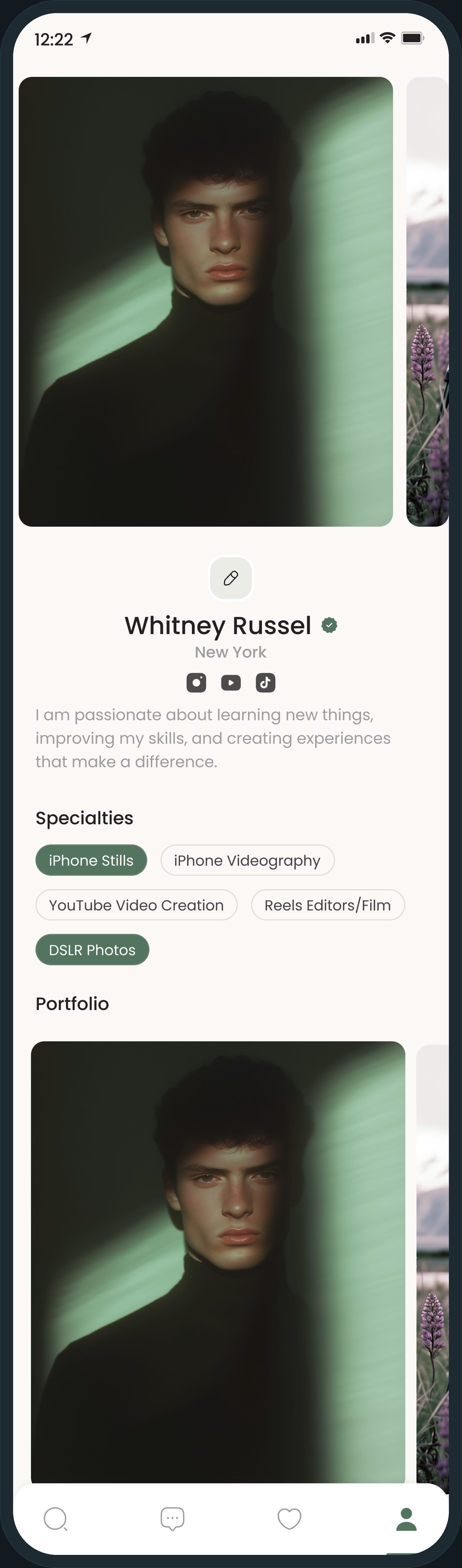 Sandbar: What does a creator profile show?