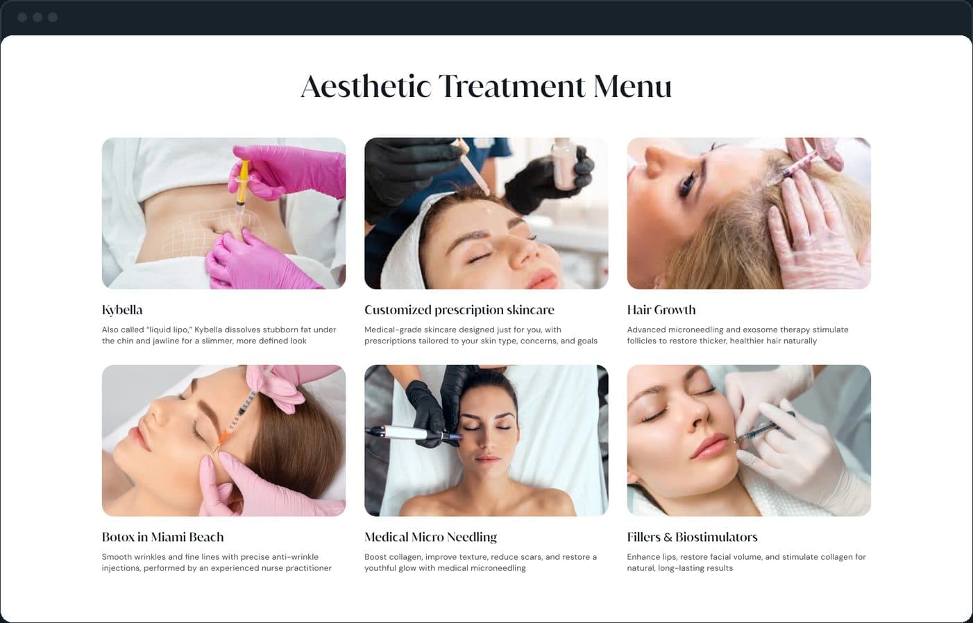 South Florida Face and Body: What treatments does the clinic list?